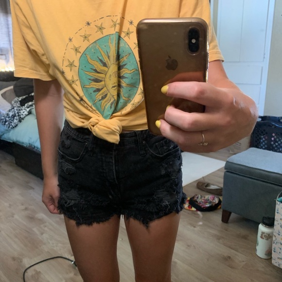 Black Ripped Shorts - Picture 3 of 3